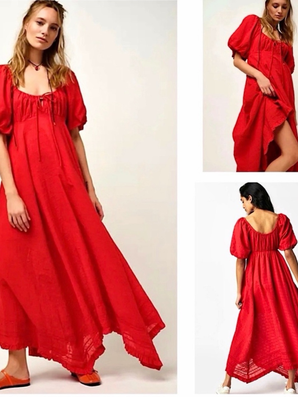 Free People Scarlet Puff-Sleeve Maxi Dress